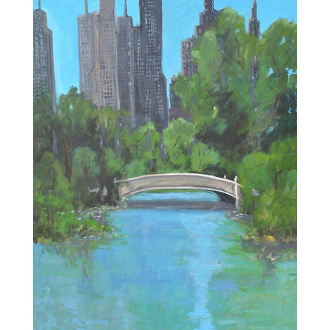 City Park White Modern Wood Framed Art Print by Stevens, Allayn