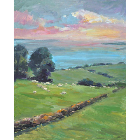 Fields of Green Black Modern Wood Framed Art Print by Stevens, Allayn