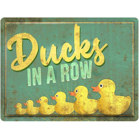 Ducks in a Row Gold Ornate Wood Framed Art Print with Double Matting by North 40