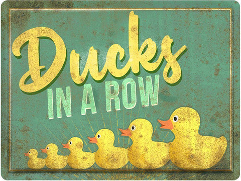 Ducks in a Row White Modern Wood Framed Art Print with Double Matting by North 40