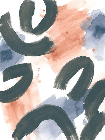 Liquid Ellipses I White Modern Wood Framed Art Print with Double Matting by Vess, June Erica