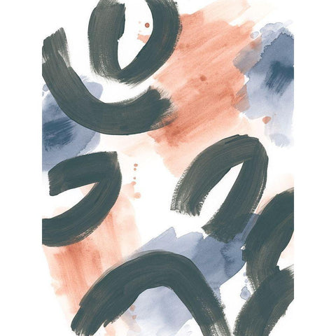 Liquid Ellipses I Black Modern Wood Framed Art Print by Vess, June Erica