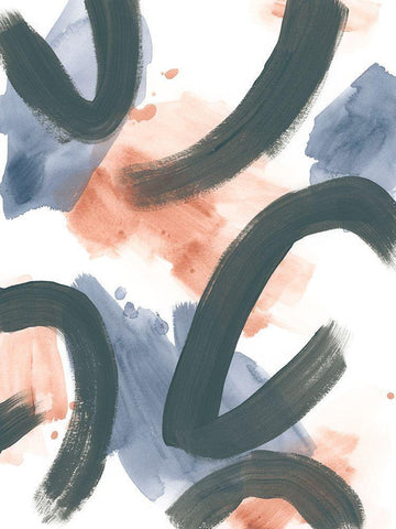 Liquid Ellipses II Black Ornate Wood Framed Art Print with Double Matting by Vess, June Erica