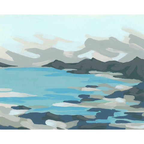 Cloudy Inlet I White Modern Wood Framed Art Print by Vess, June Erica