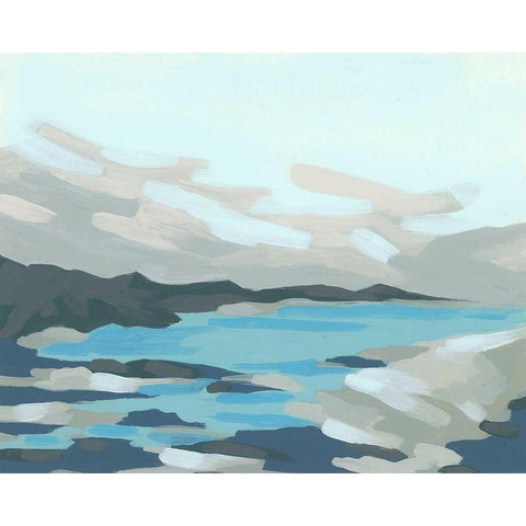 Cloudy Inlet II White Modern Wood Framed Art Print by Vess, June Erica