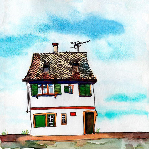 Cool Cabin III Black Modern Wood Framed Art Print by McCreery, Paul