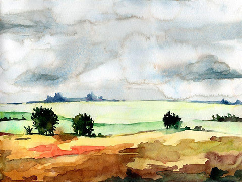 Open Skies II Black Ornate Wood Framed Art Print with Double Matting by McCreery, Paul