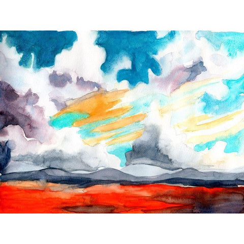 Open Skies IV Black Modern Wood Framed Art Print with Double Matting by McCreery, Paul