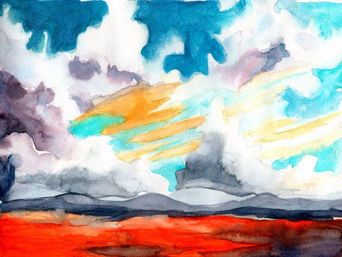 Open Skies IV Black Ornate Wood Framed Art Print with Double Matting by McCreery, Paul