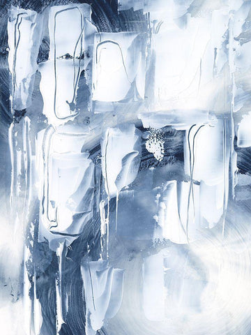 Blue Balloons I White Modern Wood Framed Art Print with Double Matting by Harper, Ethan