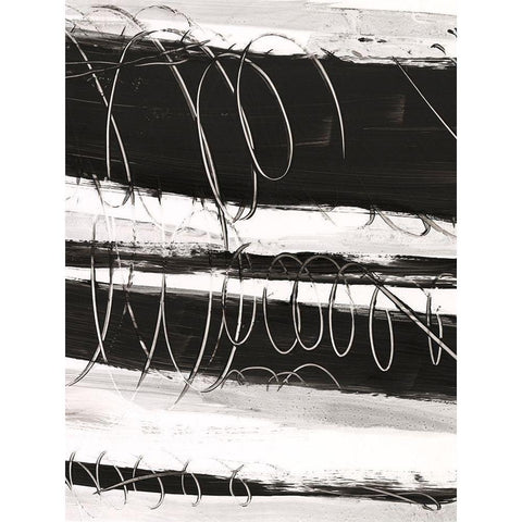 Write on the Line I White Modern Wood Framed Art Print by Harper, Ethan