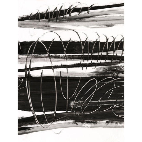 Write on the Line II Black Modern Wood Framed Art Print with Double Matting by Harper, Ethan
