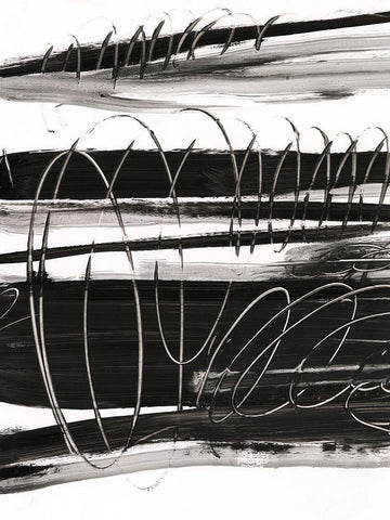 Write on the Line II White Modern Wood Framed Art Print with Double Matting by Harper, Ethan