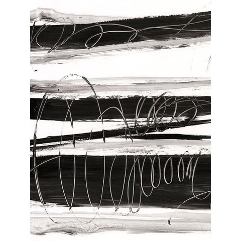 Write on the Line III Black Modern Wood Framed Art Print with Double Matting by Harper, Ethan