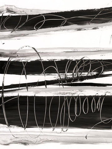 Write on the Line III White Modern Wood Framed Art Print with Double Matting by Harper, Ethan