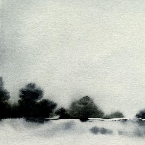 Ink Bloom Landscape II Gold Ornate Wood Framed Art Print with Double Matting by Caroline, Emma
