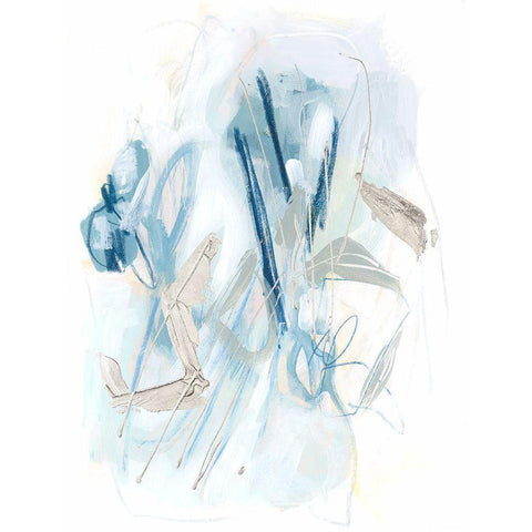 Blue Scribe II Black Modern Wood Framed Art Print with Double Matting by Vess, June Erica