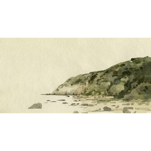 Coastal Hills II Black Modern Wood Framed Art Print with Double Matting by Caroline, Emma