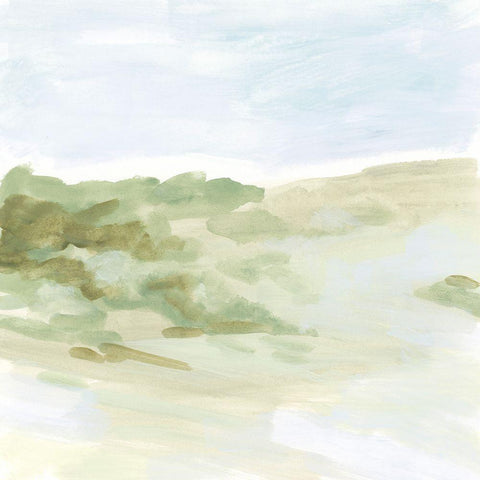 Valley Light II White Modern Wood Framed Art Print with Double Matting by Vess, June Erica