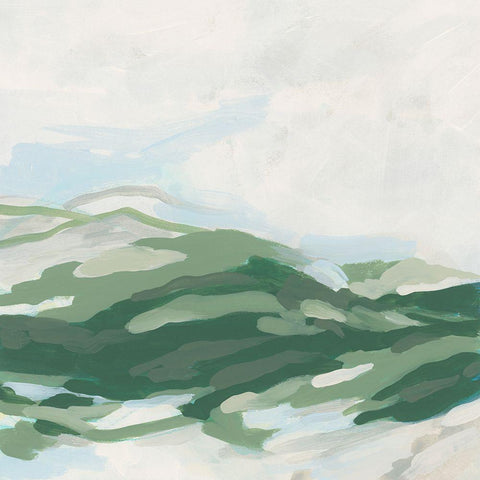 Emerald Foothills II White Modern Wood Framed Art Print by Vess, June Erica