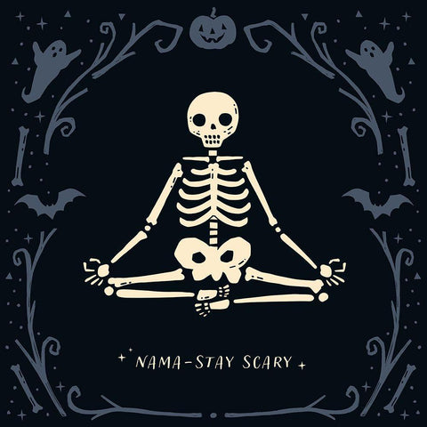 Scary Stretches II White Modern Wood Framed Art Print with Double Matting by Barnes, Victoria