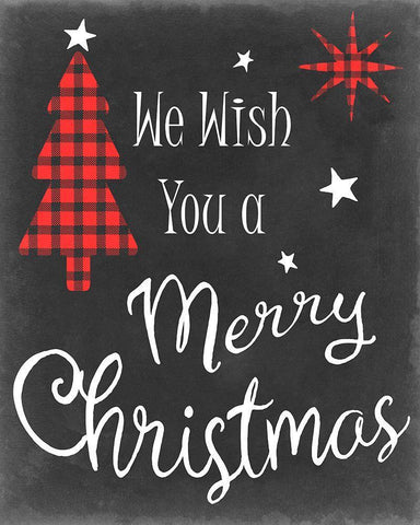 We Wish in Red White Modern Wood Framed Art Print with Double Matting by Chandler, Sharon