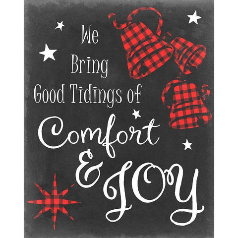 Comfort and Joy in Red Black Modern Wood Framed Art Print with Double Matting by Chandler, Sharon