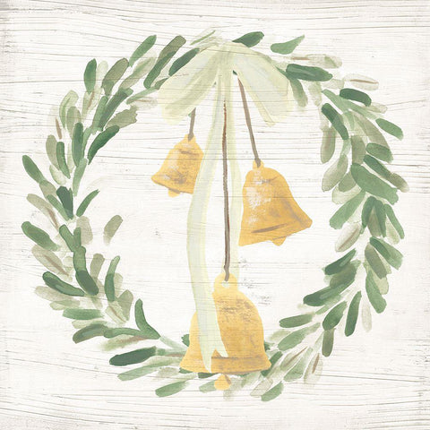 Weathered Aspen Wreath I Gold Ornate Wood Framed Art Print with Double Matting by Vess, June Erica