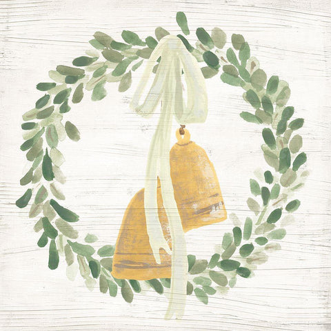 Weathered Aspen Wreath II Gold Ornate Wood Framed Art Print with Double Matting by Vess, June Erica