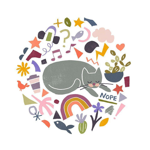 Cool Cats II Black Ornate Wood Framed Art Print with Double Matting by Vess, June Erica