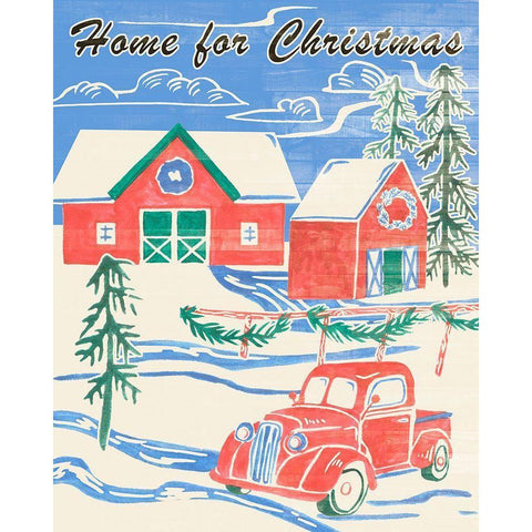 Home for Christmas I White Modern Wood Framed Art Print by Wang, Melissa