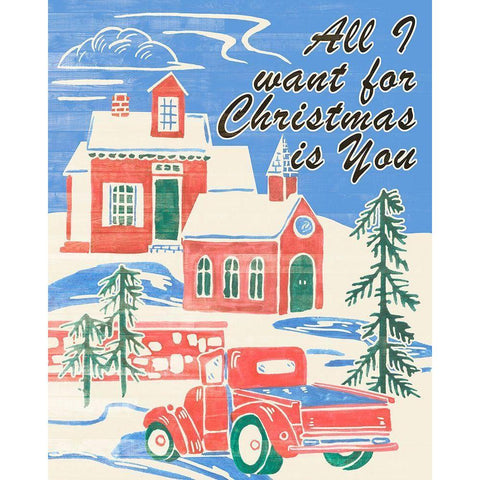 Home for Christmas III White Modern Wood Framed Art Print by Wang, Melissa