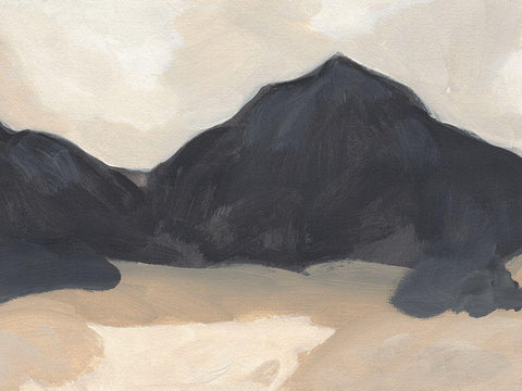Black Mountain I Black Ornate Wood Framed Art Print with Double Matting by Green, Jacob