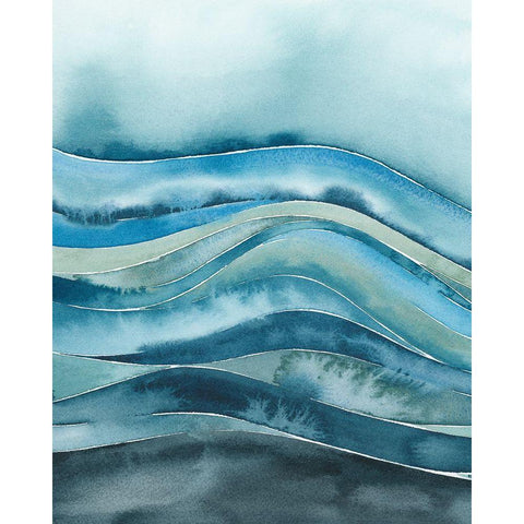 Quiet Wave I Black Modern Wood Framed Art Print with Double Matting by Popp, Grace