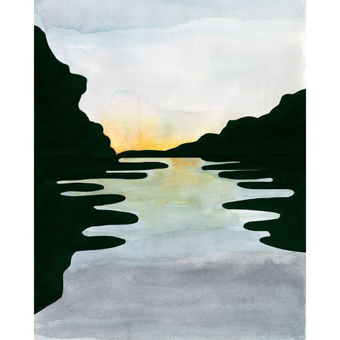 Elizabeths River I Black Modern Wood Framed Art Print with Double Matting by Longley, Alicia