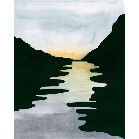 Elizabeths River II Black Modern Wood Framed Art Print with Double Matting by Longley, Alicia