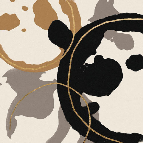 Coffee Stained I White Modern Wood Framed Art Print by Saunders, Alonzo