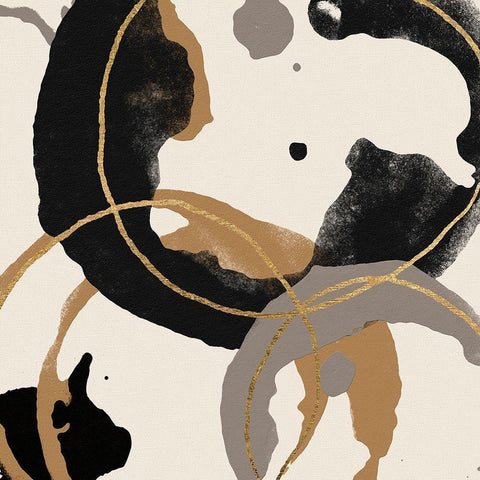 Coffee Stained II White Modern Wood Framed Art Print by Saunders, Alonzo