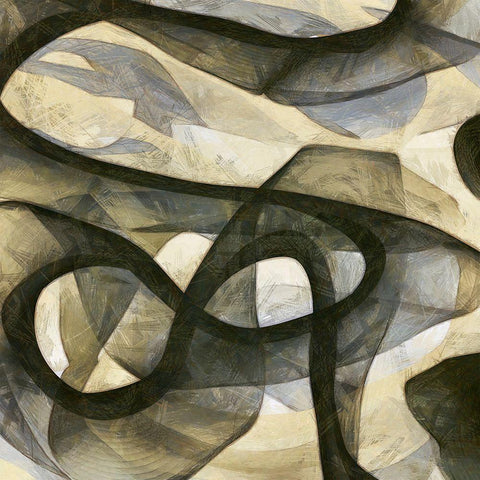Inpath I Black Ornate Wood Framed Art Print with Double Matting by Saunders, Alonzo