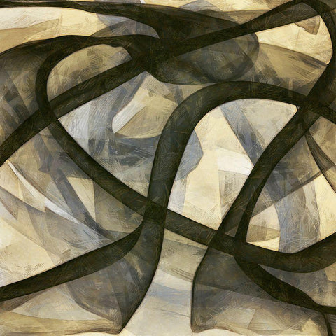Inpath II Black Modern Wood Framed Art Print with Double Matting by Saunders, Alonzo