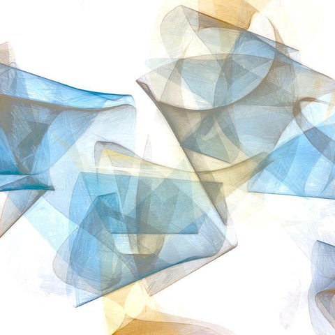 Soft Conjunction IV White Modern Wood Framed Art Print with Double Matting by Saunders, Alonzo