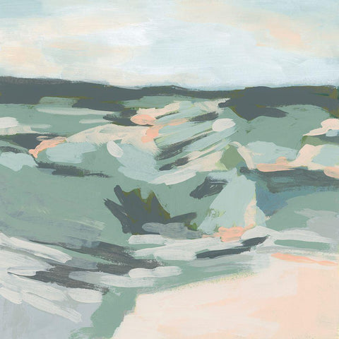 Valley Sands II White Modern Wood Framed Art Print by Vess, June Erica