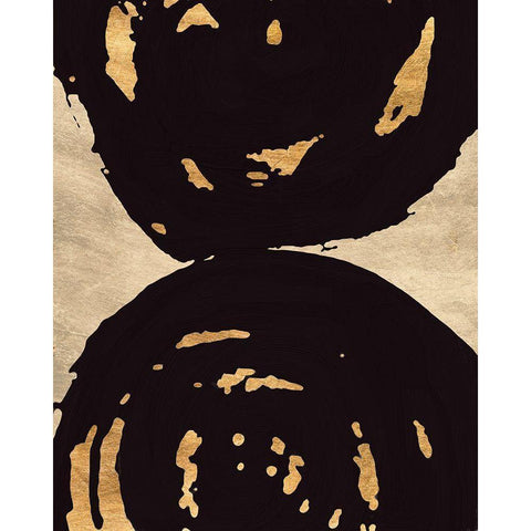 Swirl on Swirl II Black Modern Wood Framed Art Print with Double Matting by Saunders, Alonzo