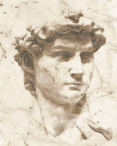 Classical Study I White Modern Wood Framed Art Print with Double Matting by Saunders, Alonzo