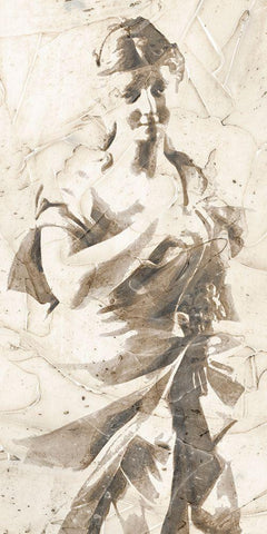 Classical Study V Black Ornate Wood Framed Art Print with Double Matting by Saunders, Alonzo