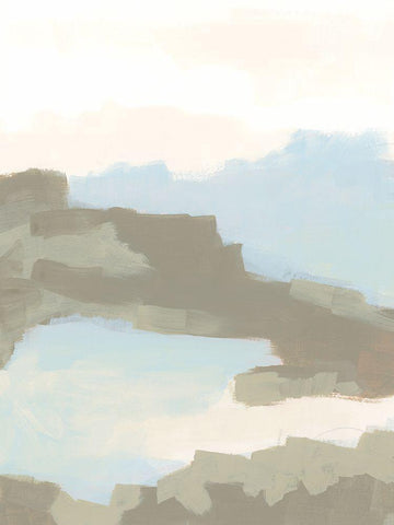 Desert Butte I White Modern Wood Framed Art Print with Double Matting by Vess, June Erica