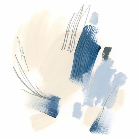 Blue Mark II Black Modern Wood Framed Art Print by Vess, June Erica