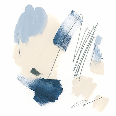 Blue Mark III White Modern Wood Framed Art Print by Vess, June Erica