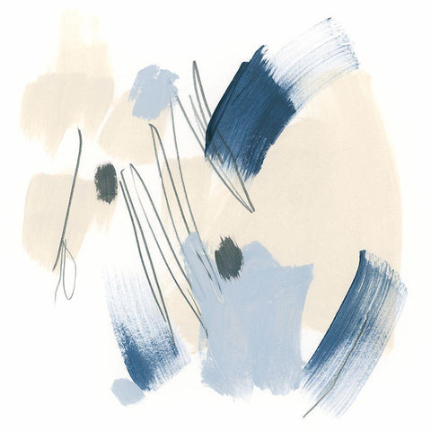 Blue Mark IV Black Modern Wood Framed Art Print by Vess, June Erica