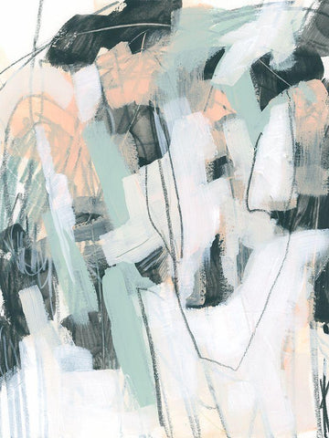 Tempered Sketch III White Modern Wood Framed Art Print with Double Matting by Vess, June Erica